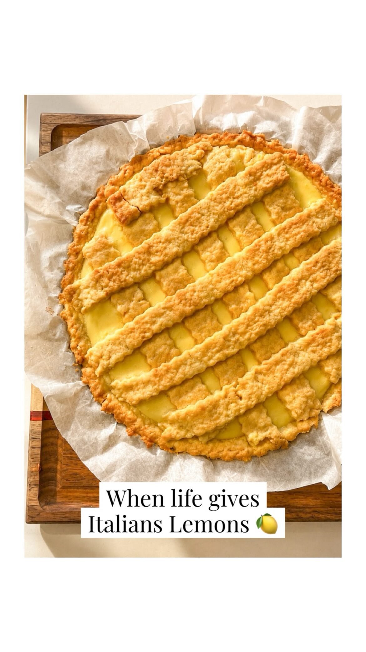 I spent most of my life believing chocolate was the answer to every dessert question.

Then I got older.

And somehow I became the person making lemon tart!

My mother always said this would happen. Apparently mothers are right far more often than I’d like to admit 😅

This tart has a buttery crust, a creamy lemon filling, and just enough freshness to make it feel perfect for hot summer days without requiring any complicated pastry skills.

The kind of dessert that looks elegant on the table but is surprisingly simple to make.

Save this one for your next summer dinner, picnic, or gathering.

Full recipe and newsletter linked in bio🍋

#italianfoodbloggers #italiancooking #italianfromscratch #italianrecipes italianfamilyrecipes